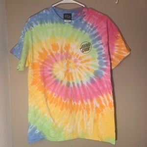 Mens Medium Santa Cruz Skateboards Tie Dye T-shirt